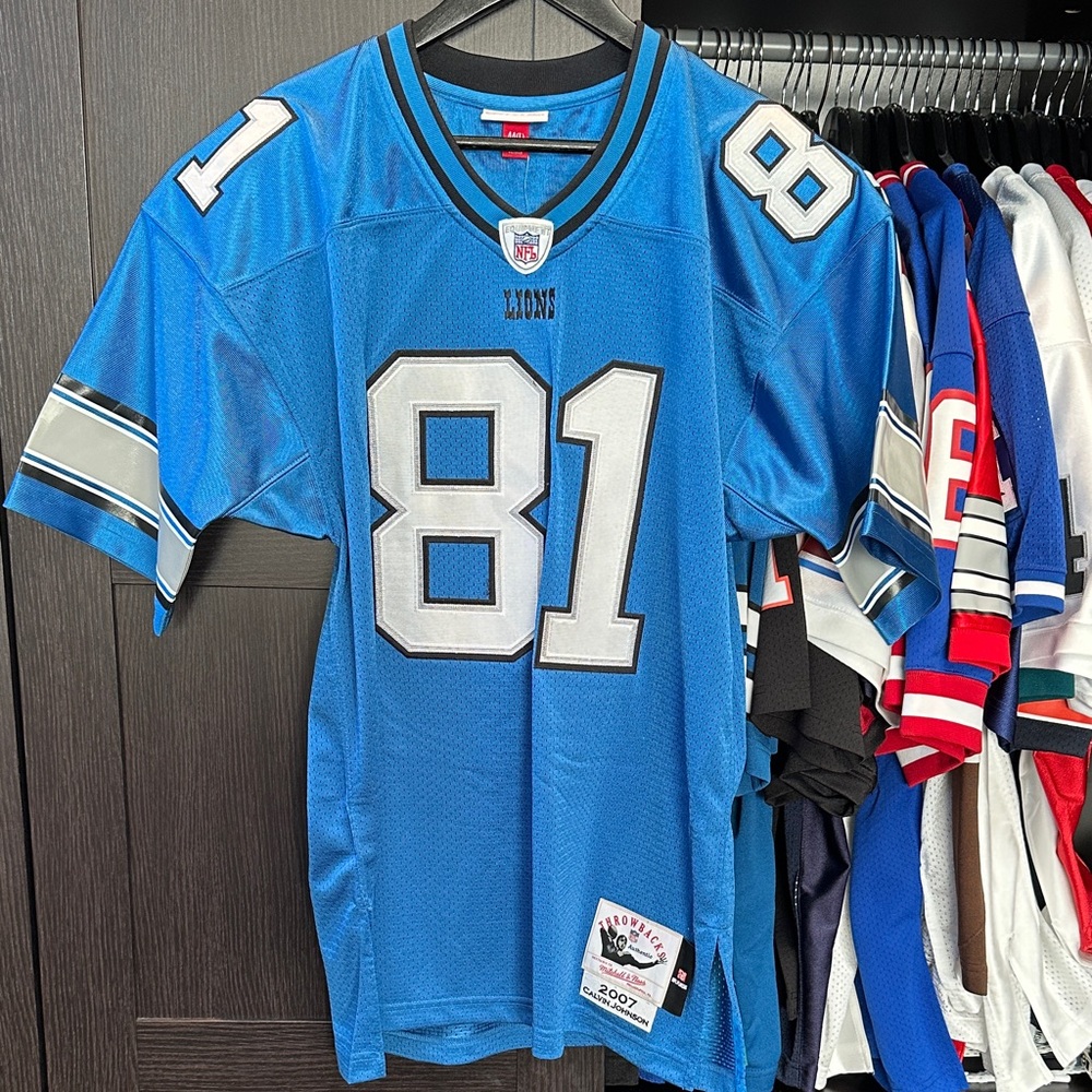 Calvin Johnson Detroit Lions Mitchell & Ness 2007 Authentic Throwback Jersey